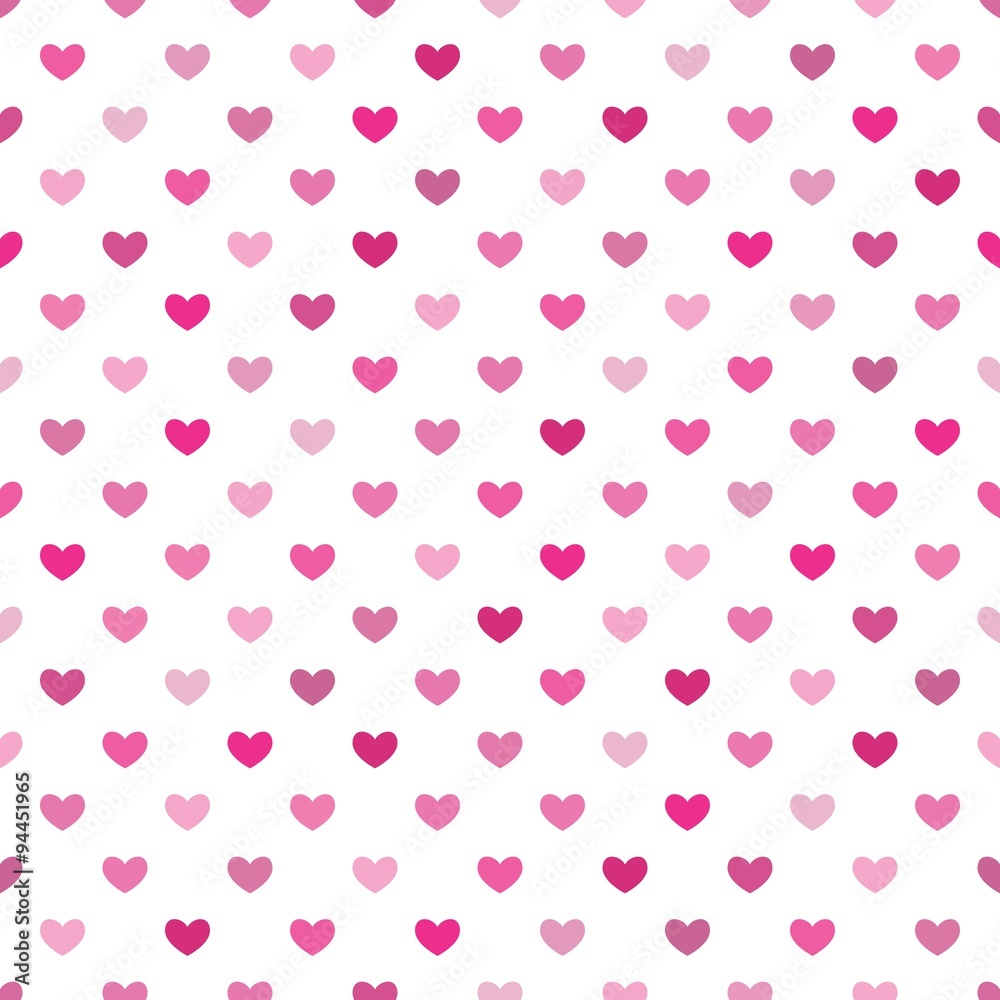 Pink Hearts Seamless Pattern