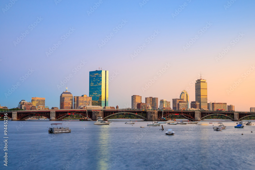 Obraz premium View of Boston Massachusetts Skyline