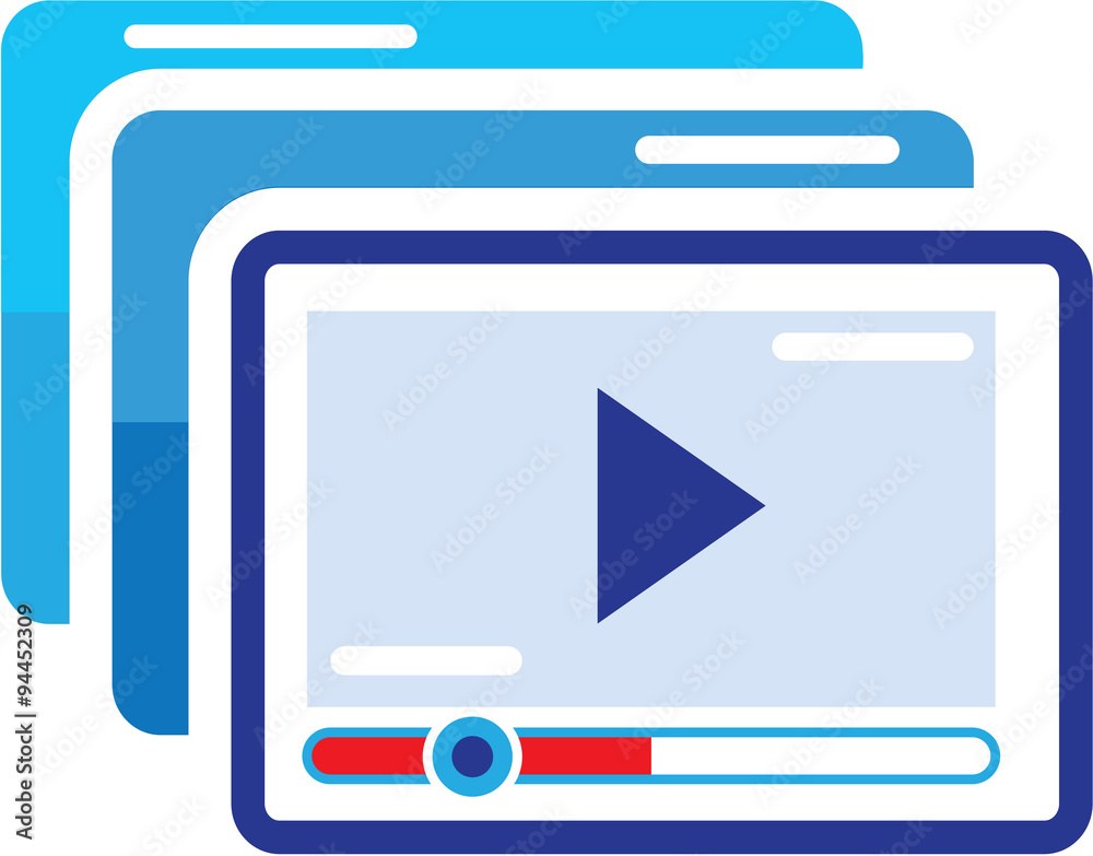 Play Video Vector Illustration clip-art Icon Play Video Vector Illustration clip-art Icon