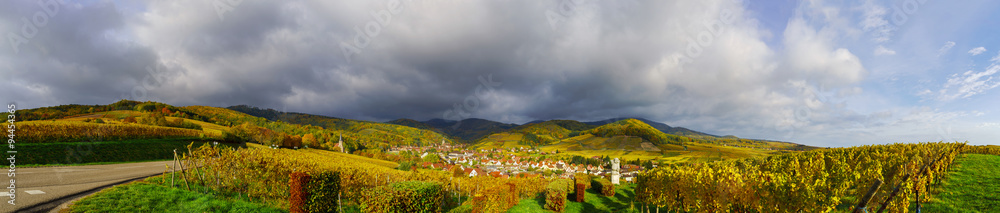 Beautiful panoramic view to Andlau, France