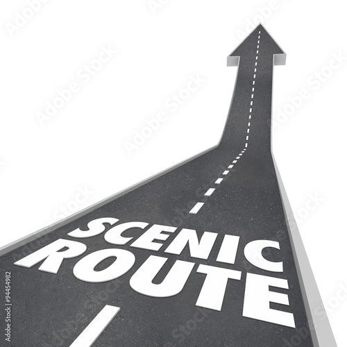 Картината върху платно Scenic Route Road Words Enjoy Scenery