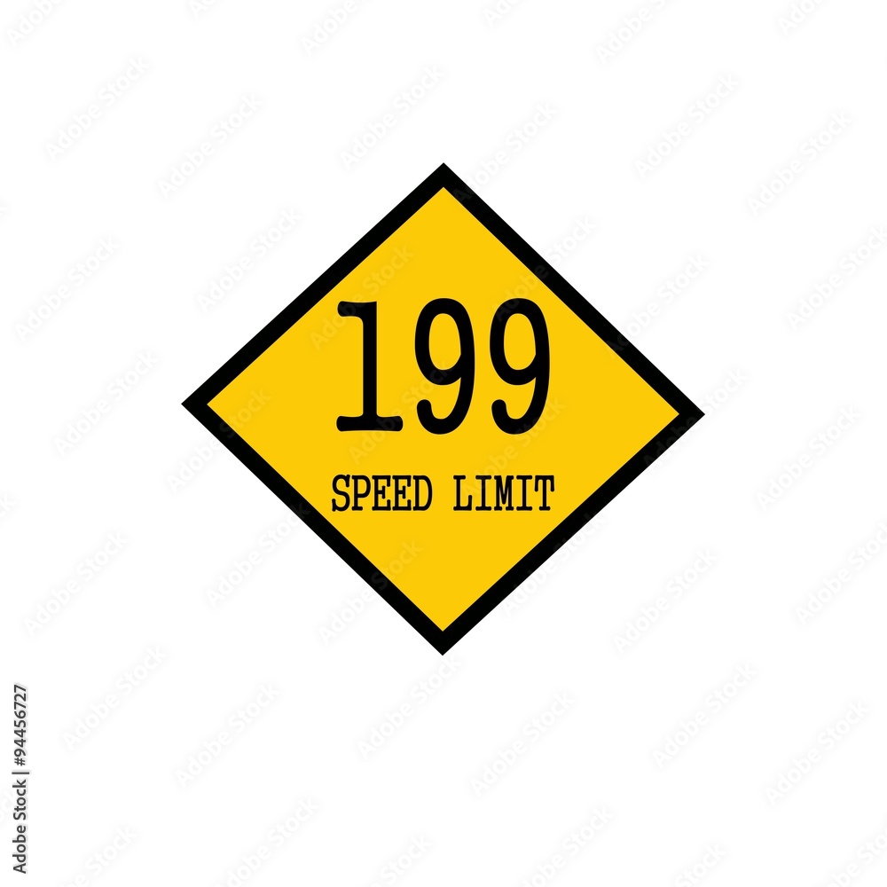 Speed limit 199 black stamp text on background yellow Speed limit 199 black stamp text on background yellow