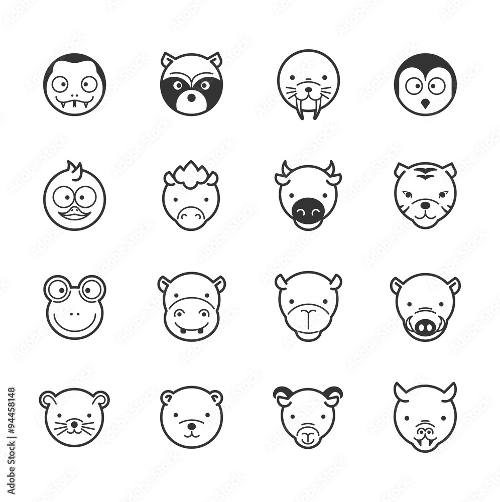 Set of animal icons Set of animal icons