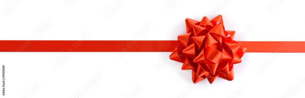 Red bow with ribbon isolated on white background Red bow with ribbon isolated on white background