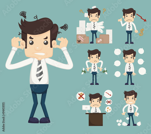 Businessman Stress Pressure Workplace Stick