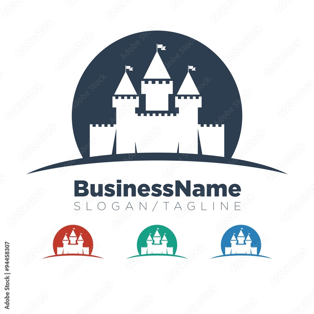 Castle Fortress logo icon Vector Castle Fortress logo icon Vector