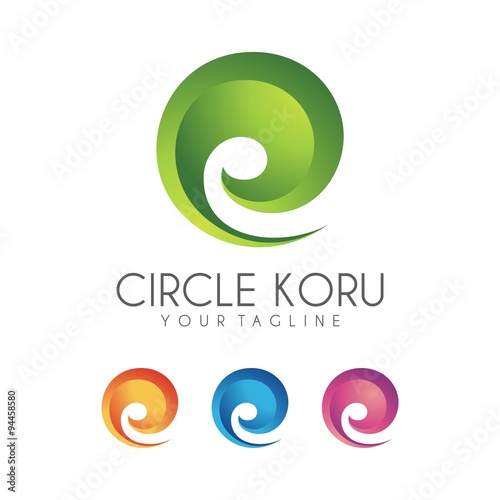 Circle Koru Logo - Vector - Illustration