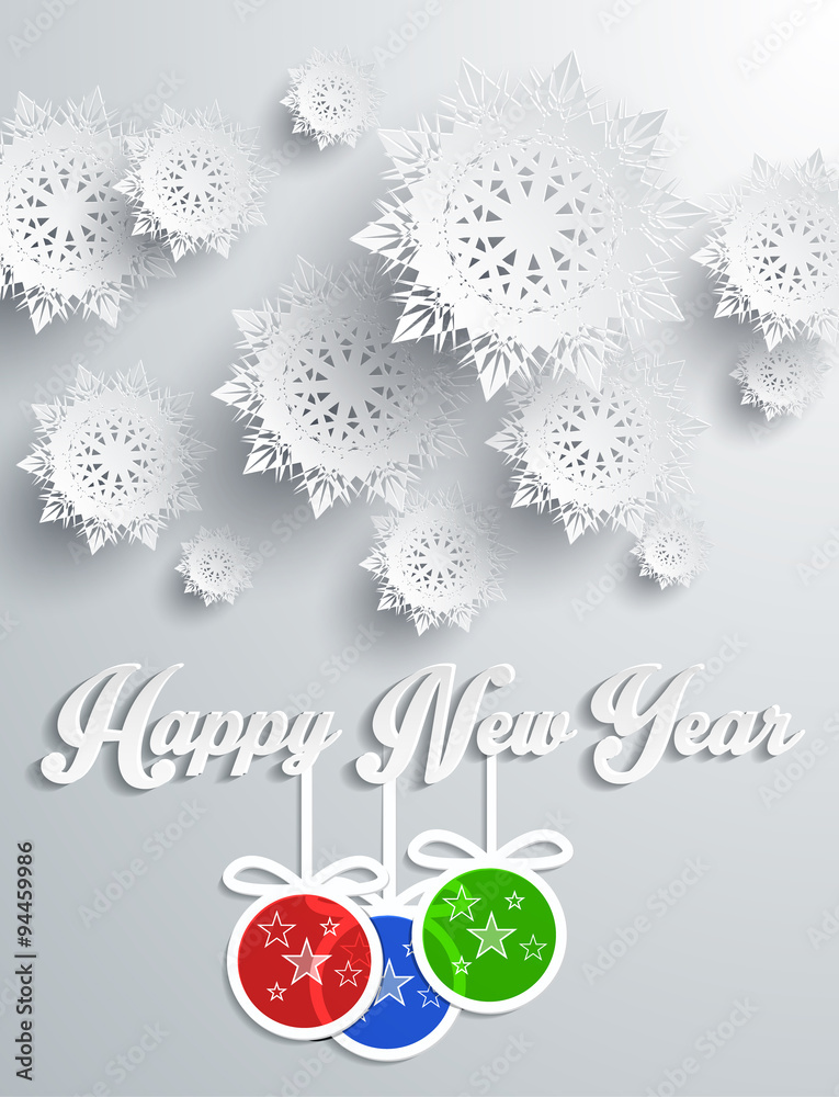 Fototapeta premium Snowflakes Background. Happy New Year