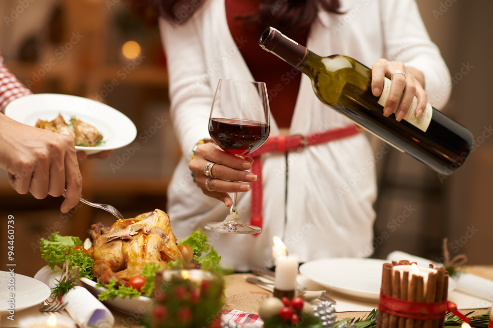 Filling wine glass Filling wine glass