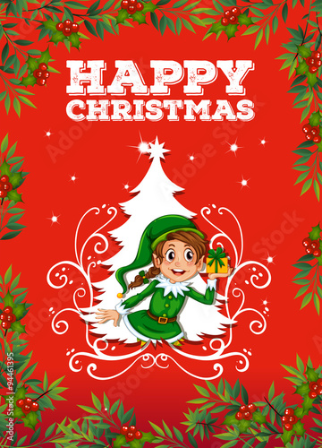 Christmas card with elf