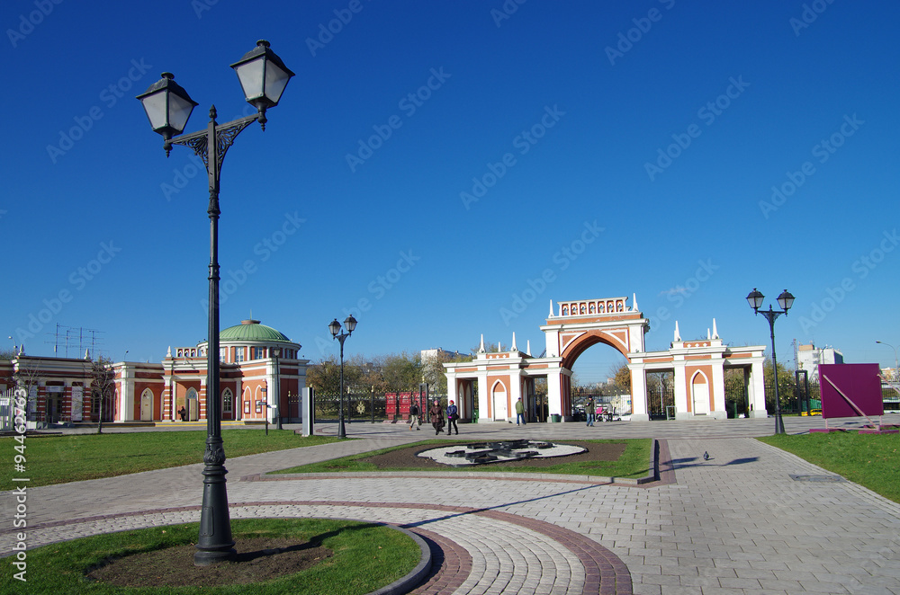 MOSCOW, RUSSIA - October 21, 2015: Tsaritsyno in autumn day
