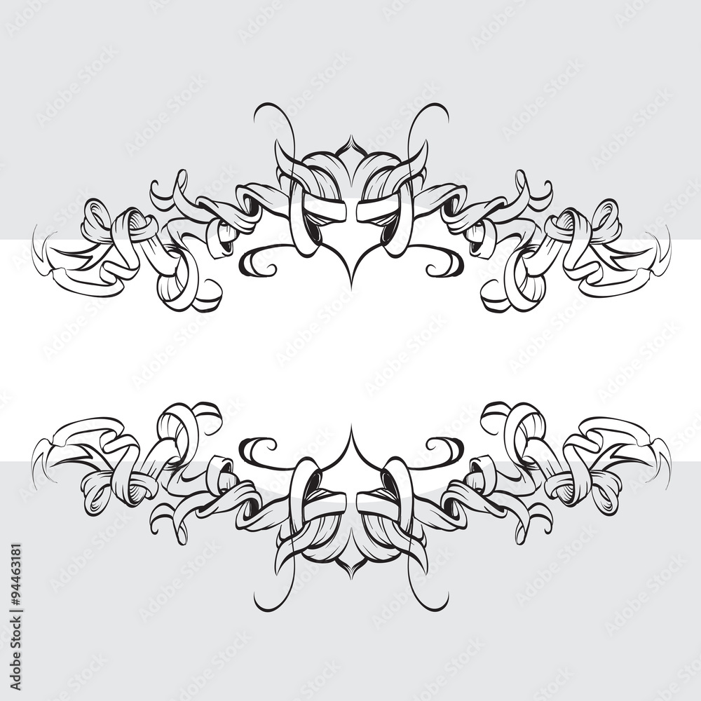 drawing hand vintage frame baroque elements for advertising in vintage style, vector ornament, to frame the logo or text