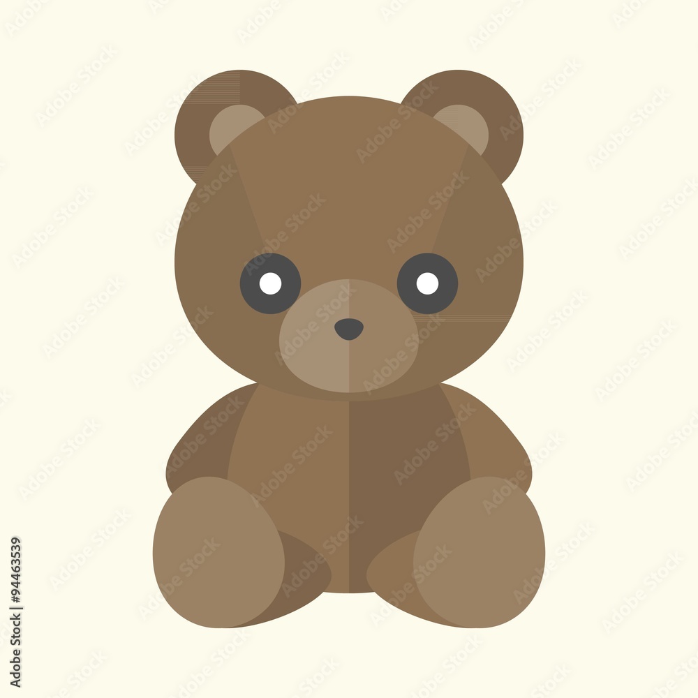 Obraz premium Vector teddy bear icon, flat design