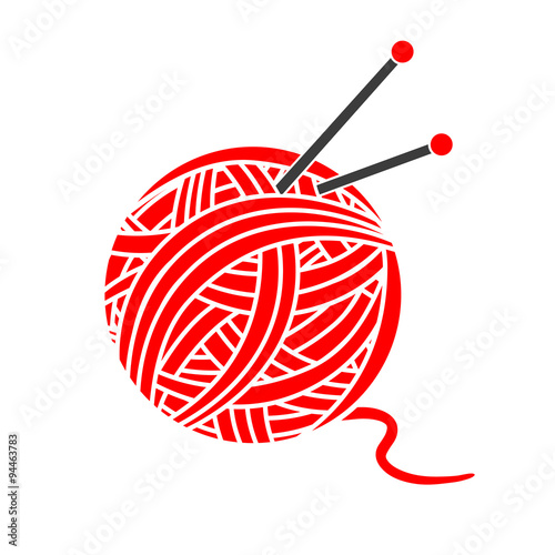 Ball of yarn and needles
