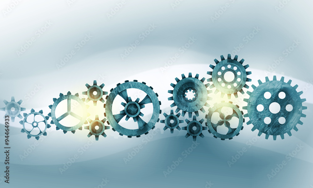 Metal gears and cogwheels Metal gears and cogwheels