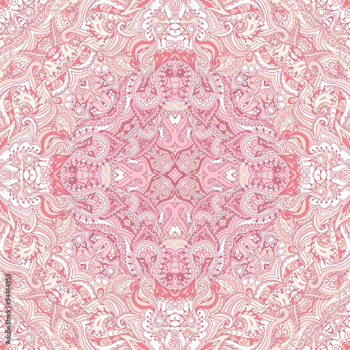 Elegant square floral paisley pattern.