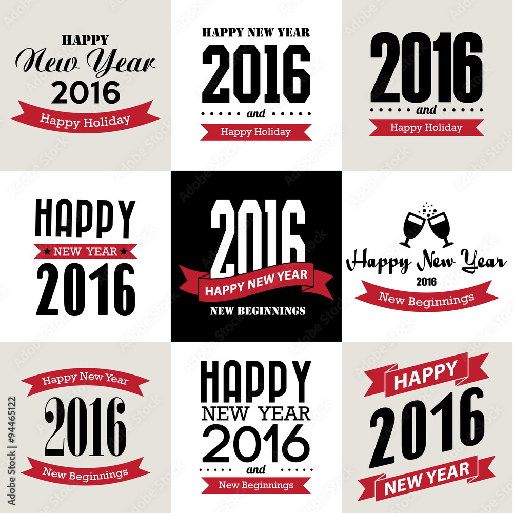Happy new year typographic  design