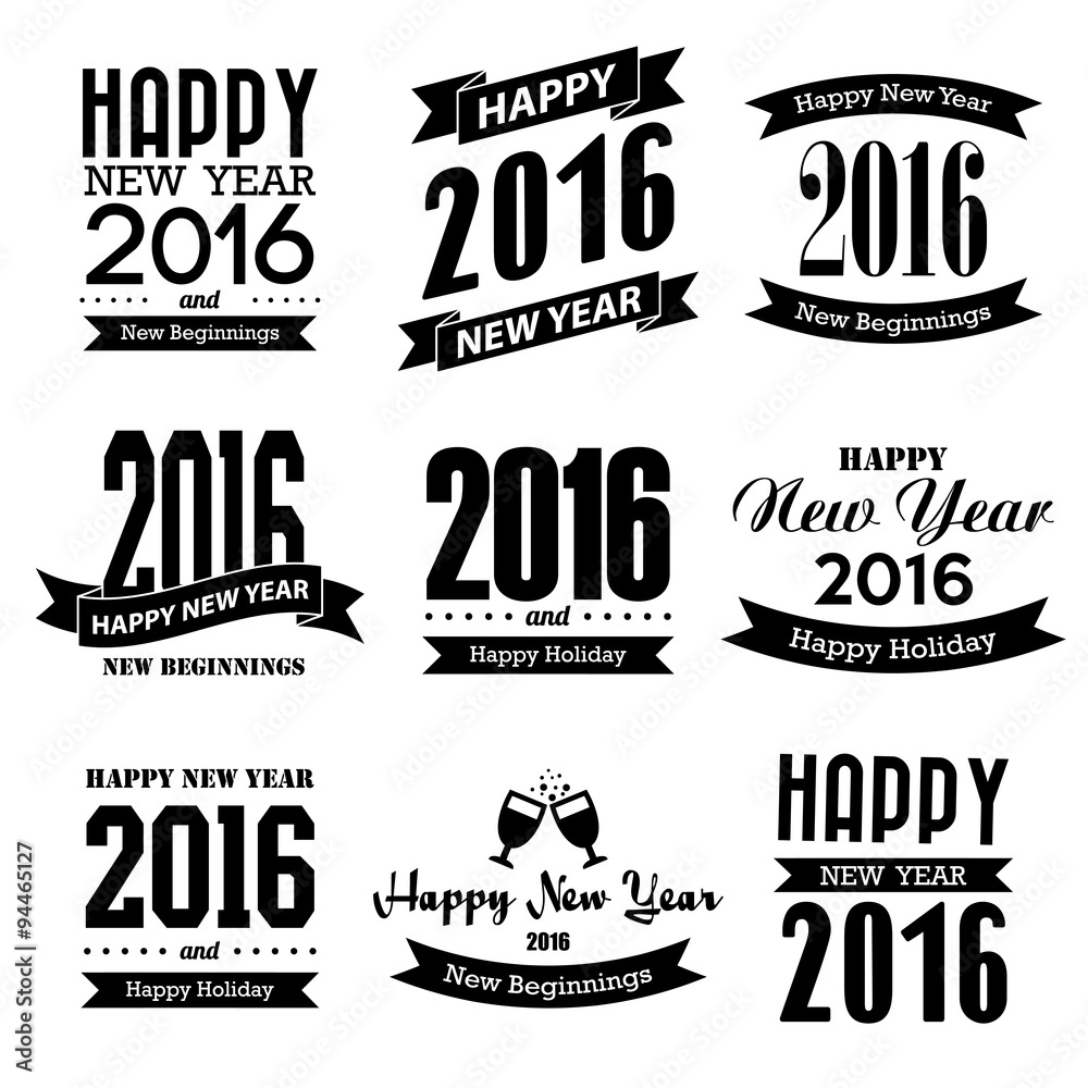 Fototapeta premium Happy new year typographic design