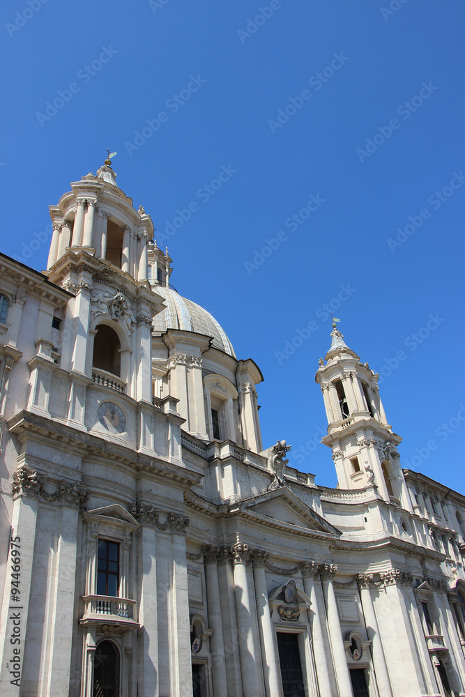 Rome,Italy,Piazza Navona,church,Sant'Agnese in Agone,summer.