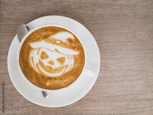 Halloween Pumpkin Latte art coffee