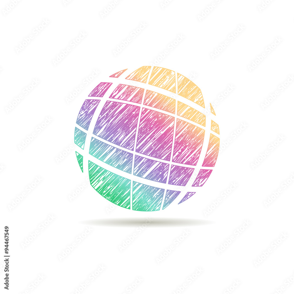 globe logo in rainbow colors globe logo in rainbow colors