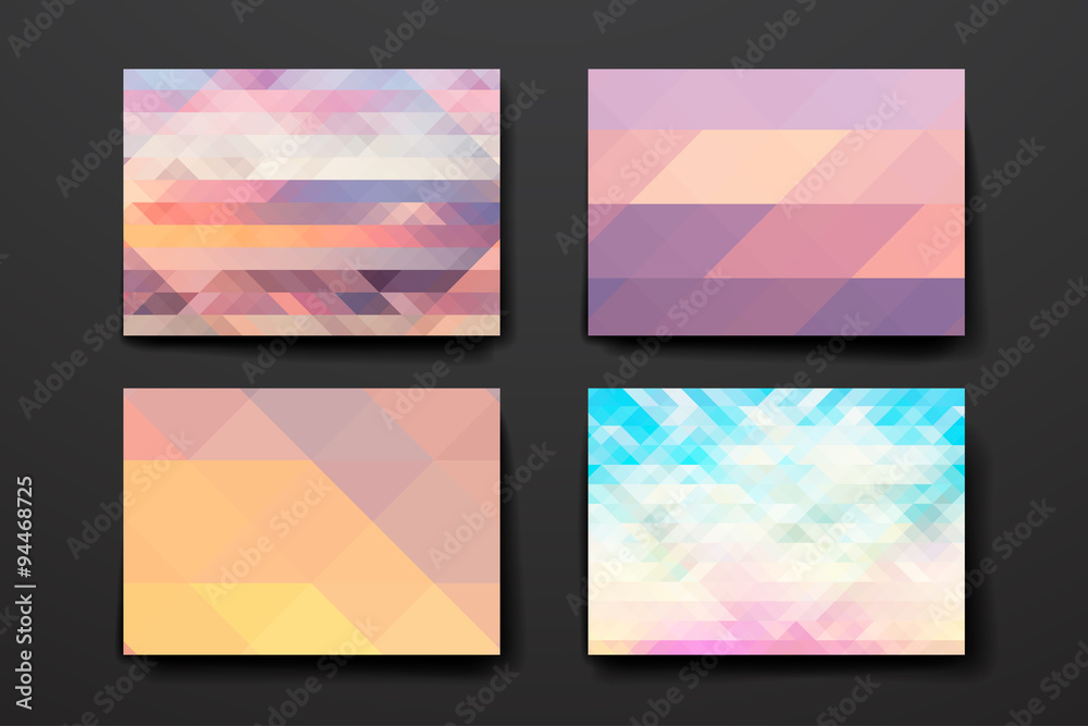 Set of abstract geometric background templates