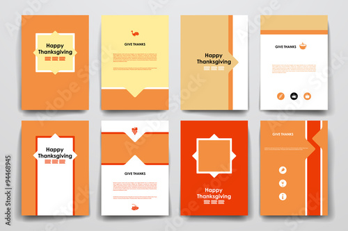 Set of brochure, poster design templates in autumn style