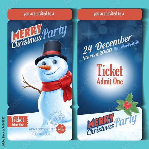 ticket party snowman marry christmas