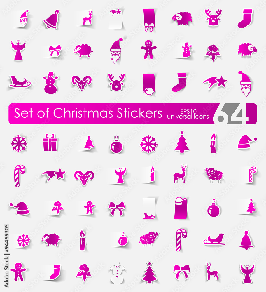 Set of Christmas stickers Set of Christmas stickers