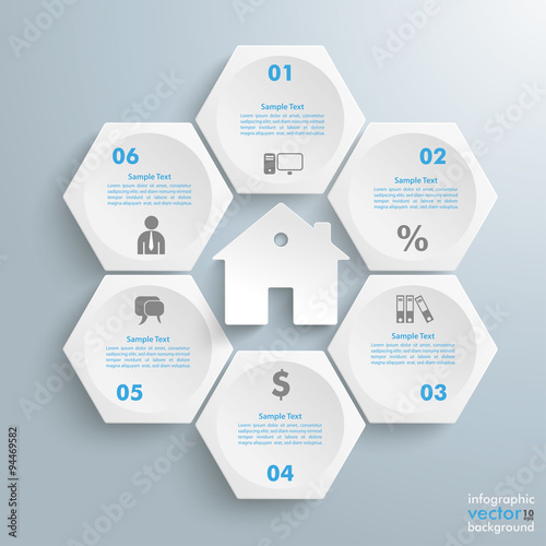 6 White Hexagons Cylce House