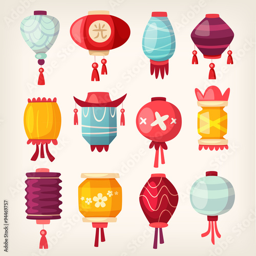 Chinese paper hanging lanterns
