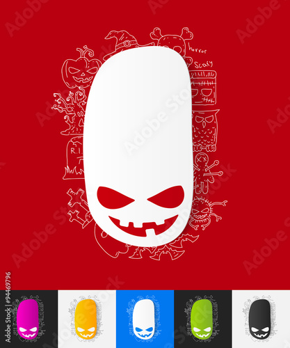 monster paper sticker with hand drawn elements