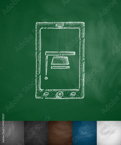 graduation hat in the tablet icon