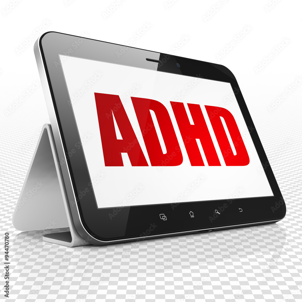 Healthcare concept: Tablet Computer with ADHD on display Healthcare concept: Tablet Computer with ADHD on display