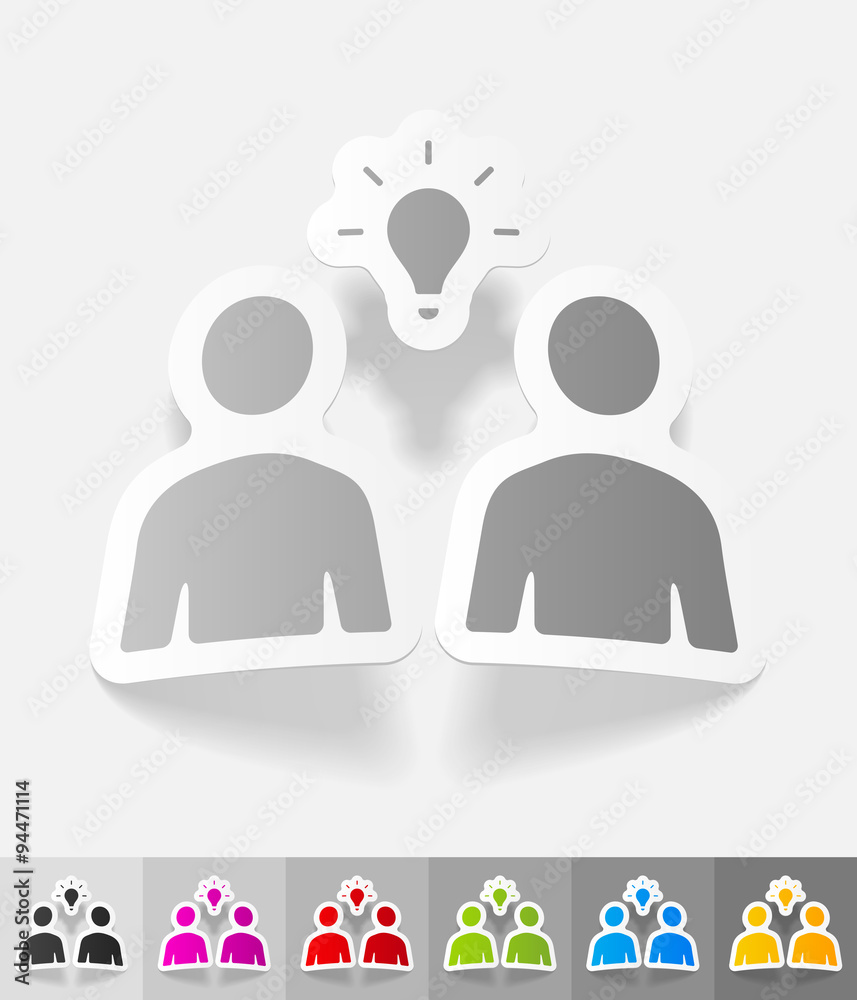 realistic design element. people and light bulb realistic design element. people and light bulb