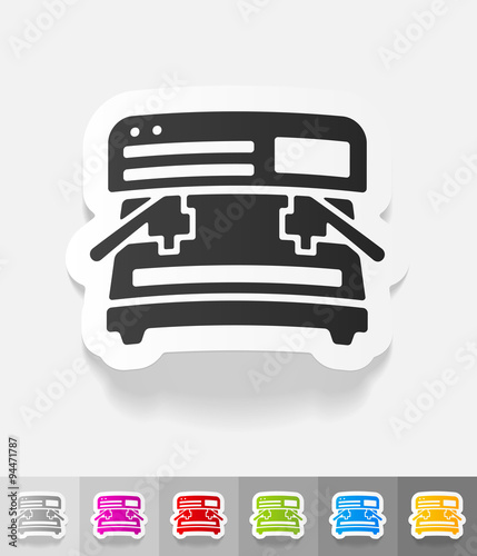 realistic design element. coffee machine