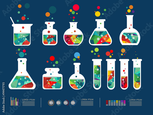 Vector illustration of icon beaker  collection