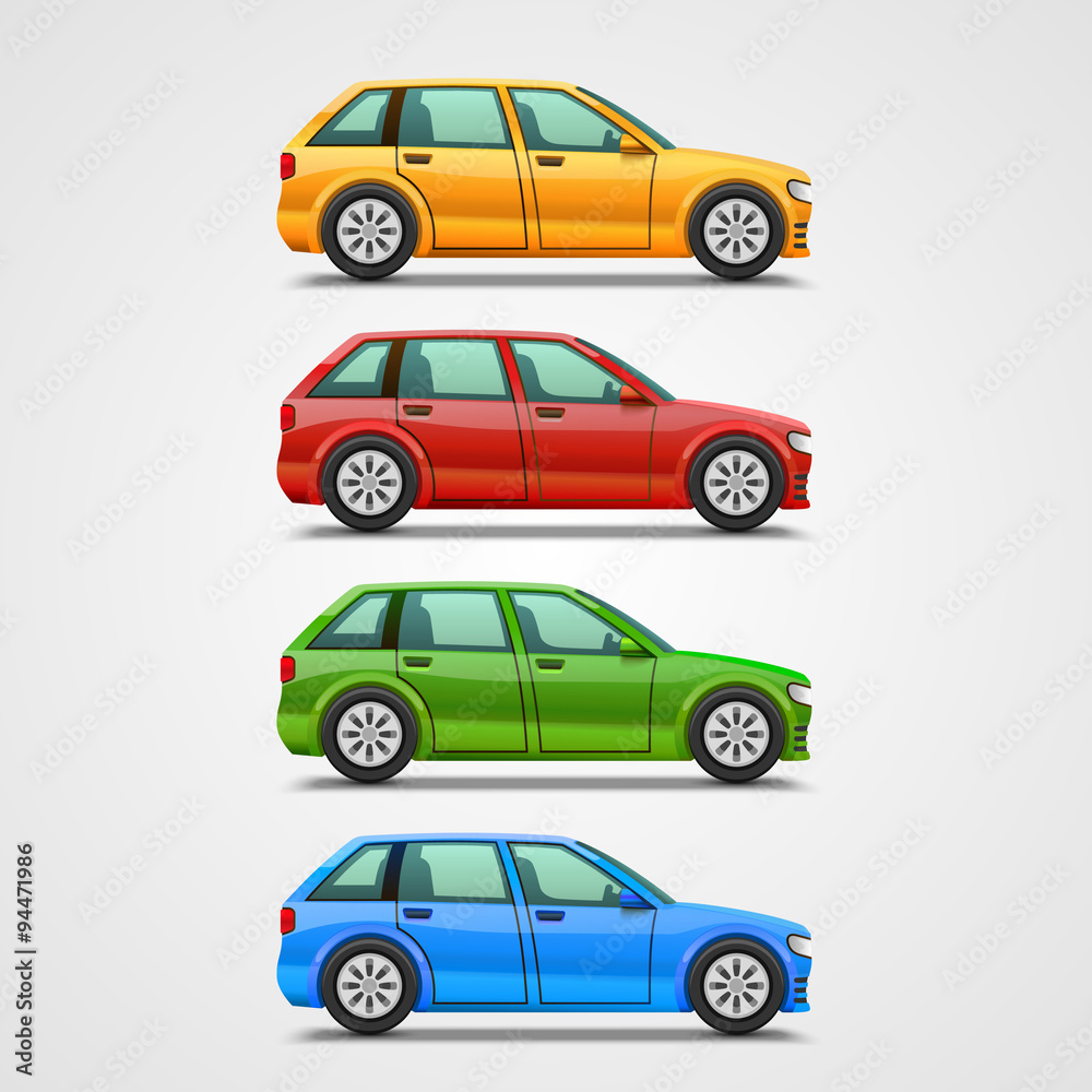 Fototapeta premium Car color set art