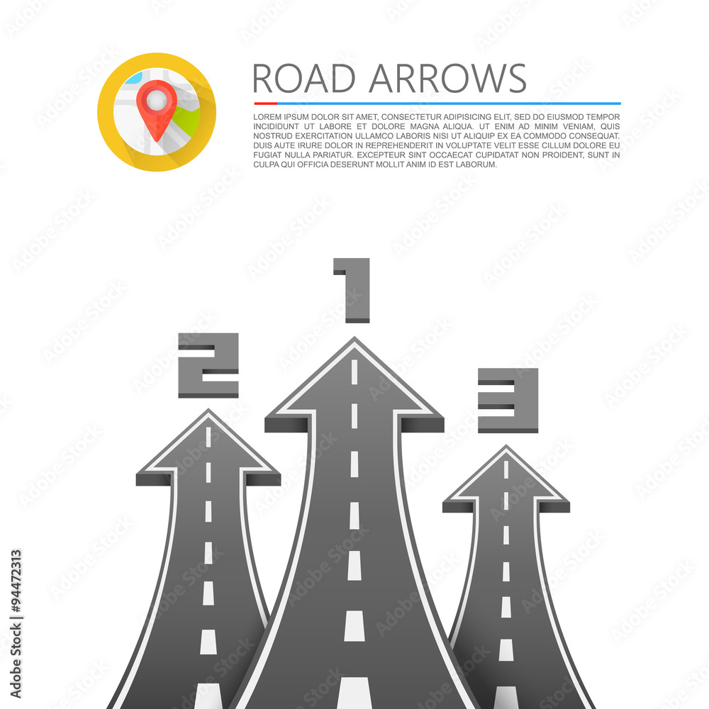 Fototapeta premium Road with an arrow up