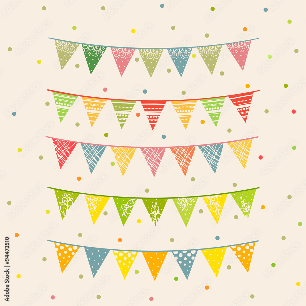 Party pennant bunting. party seamless background