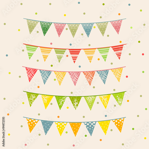 Party pennant bunting. party seamless background