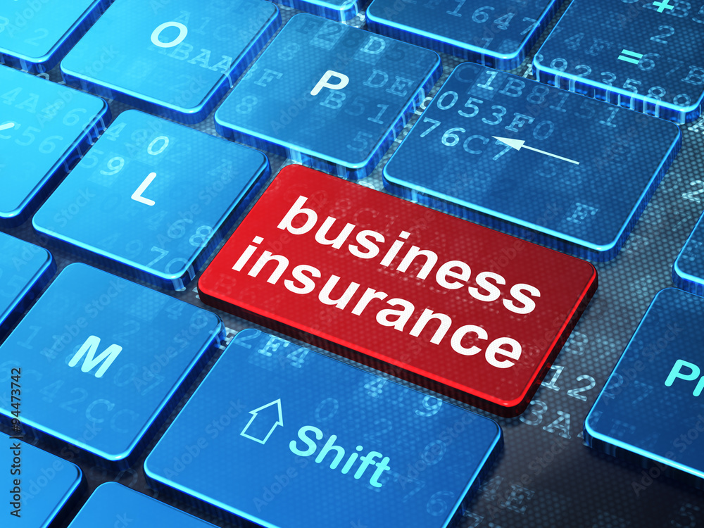 Fototapeta premium Insurance concept: Business Insurance on computer keyboard background
