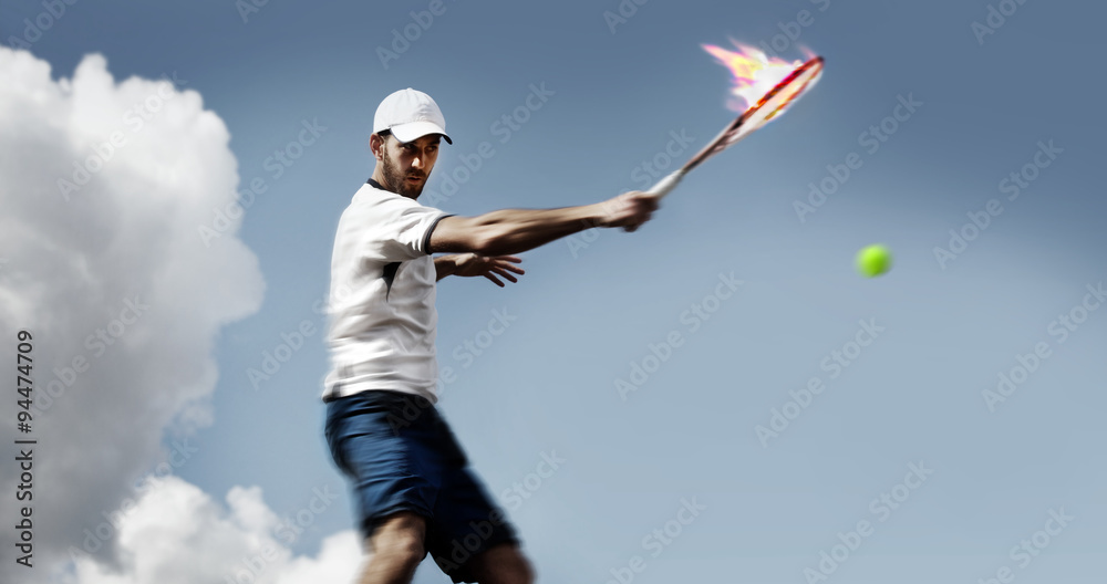 Fototapeta male tennis player in action