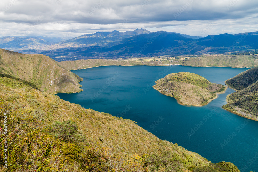 Laguna Cuicocha - volcanic crater lake in Ecuador