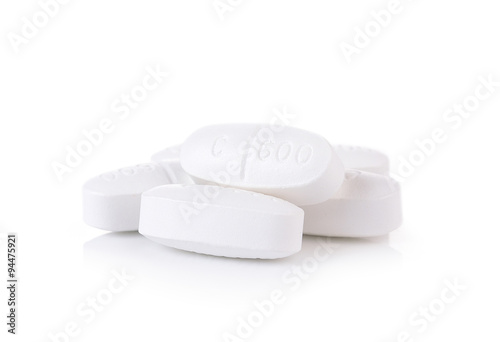 white pill on white background
