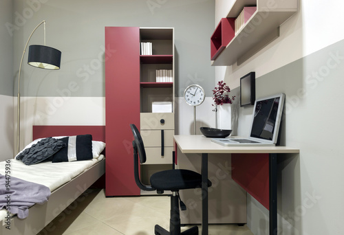 Fotografie Interior of student (teenager) room - back to school