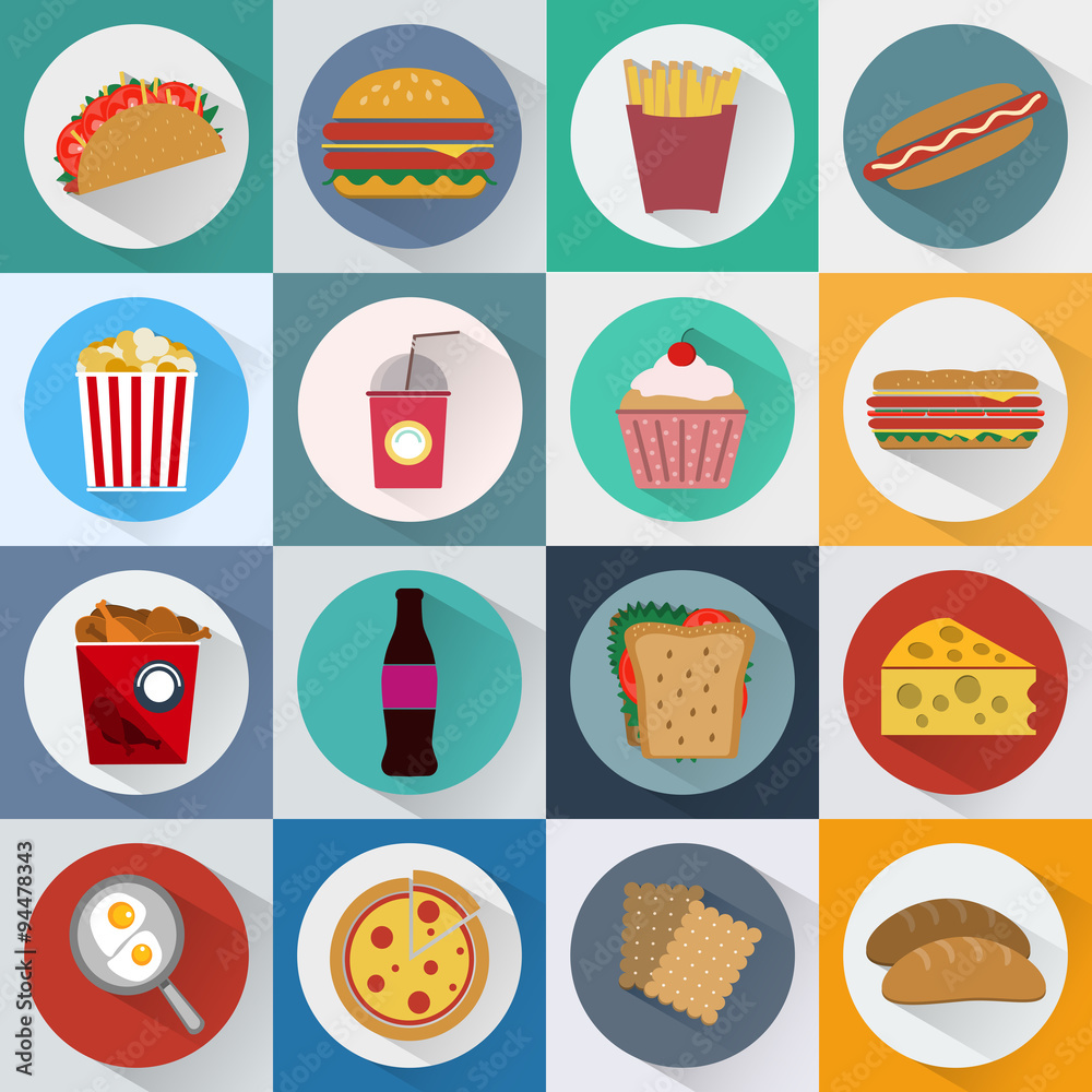 Fast Food Icons Set
