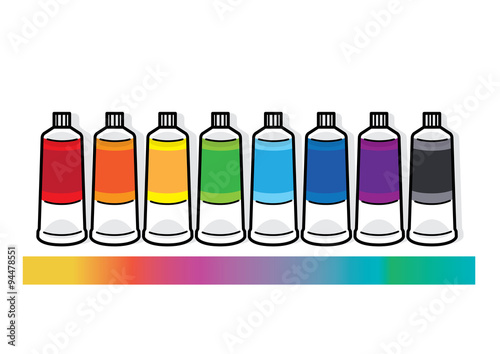 flat creativity watercolor tube illustration vector