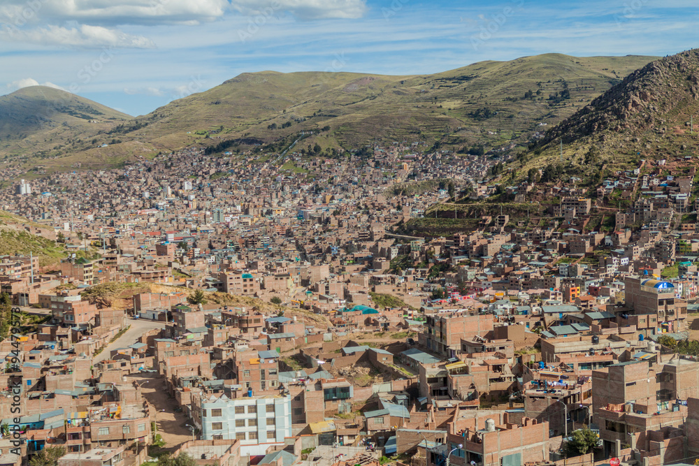 Aerial view of Puno, Peru