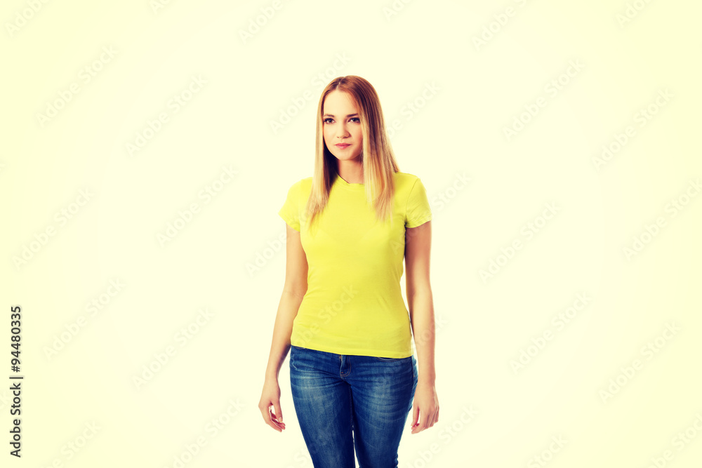 Young casual student woman.